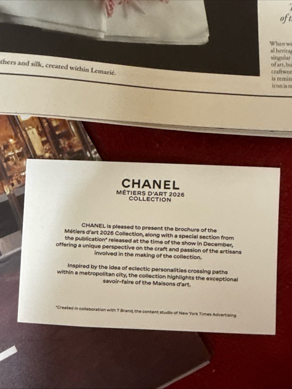 CHANEL MÉTIERS D'ART 2026 COLLECTION Poster Magazine - Picture 9 of 11